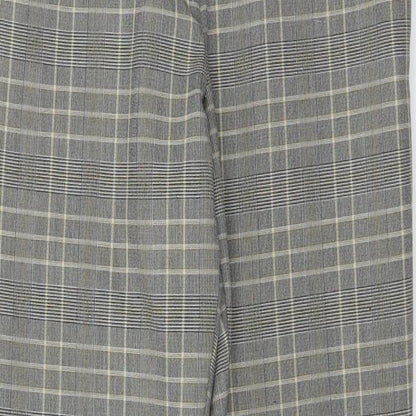 H&M  Womens Beige Check  Trousers  Size 6 L25 in
