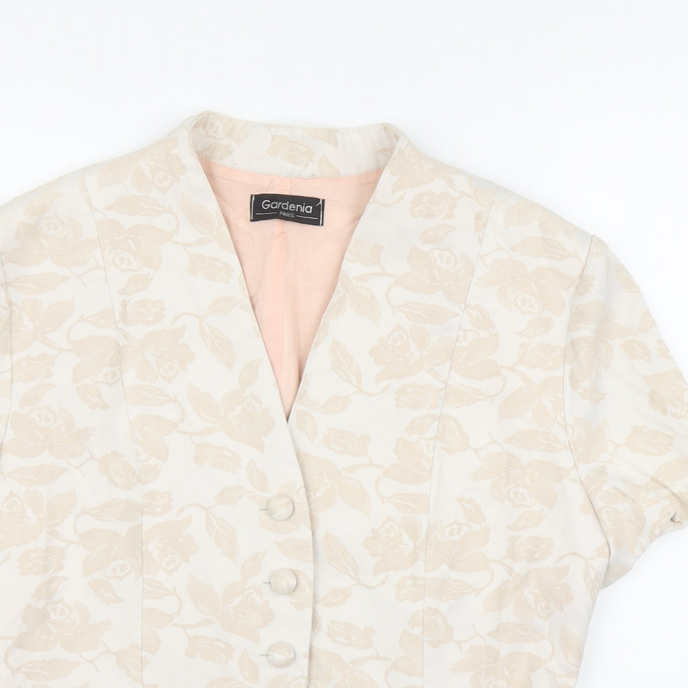 Gardenia Womens Pink Floral  Basic Blouse Size M