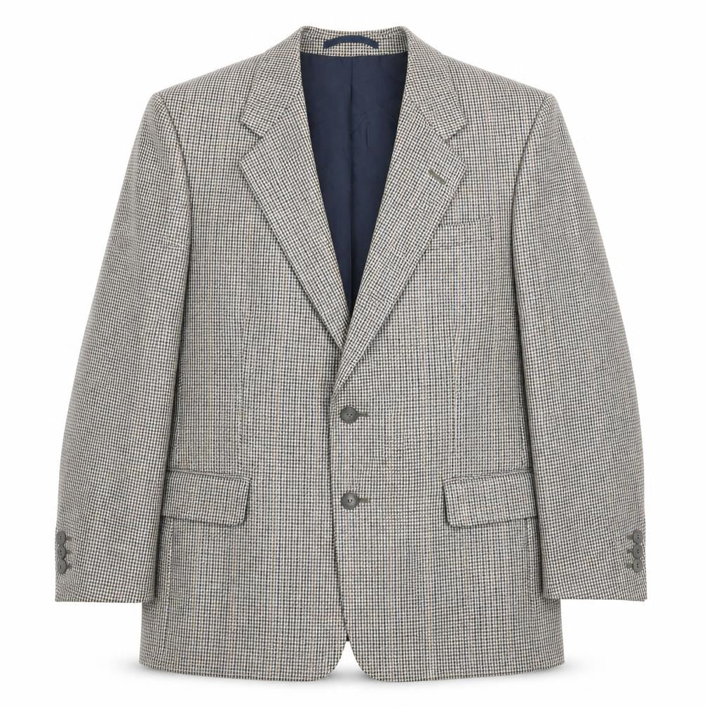 Burton Mens Beige Houndstooth  Jacket Suit Jacket Size 40