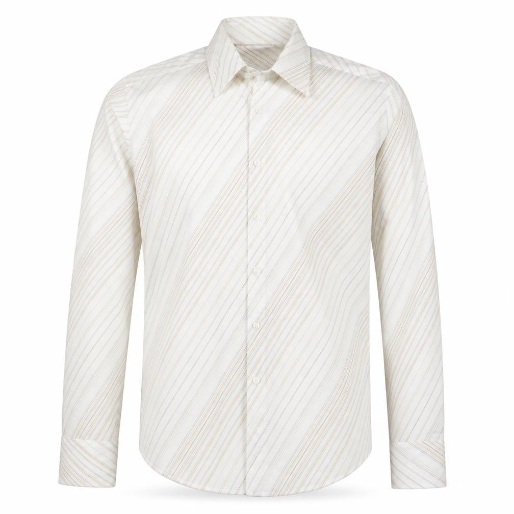 Burton Mens Beige Striped   Button-Up Size L
