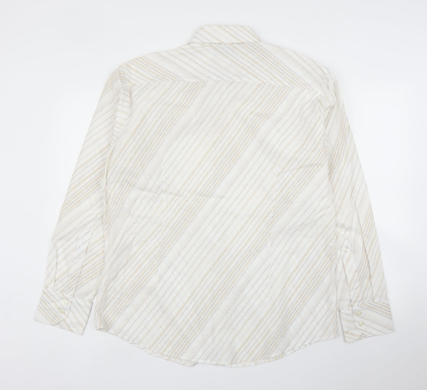 Burton Mens Beige Striped   Button-Up Size L