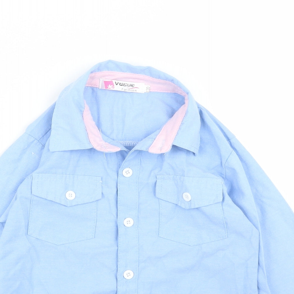Voswe Girls Blue   Basic Button-Up Size 6 Years