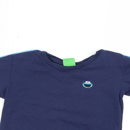 Preloved Hype Boys Blue   Basic T-Shirt Size 9-10 Years  - sesame street - Detail