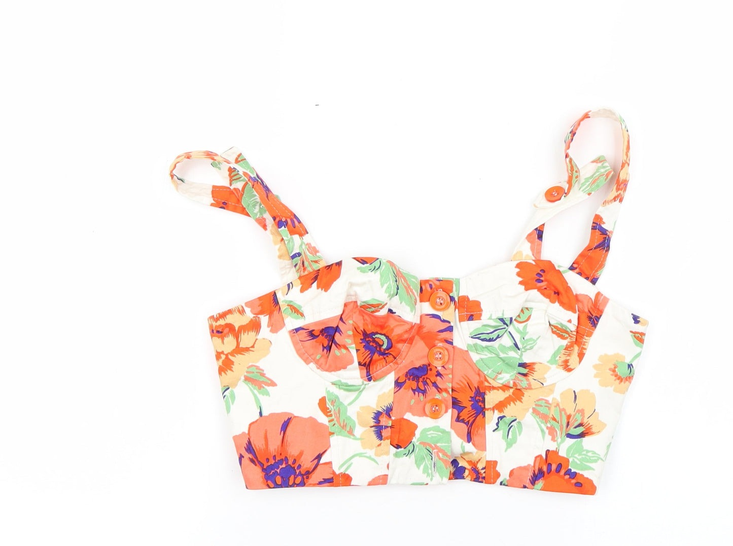 New Look Womens Multicoloured Floral  Basic Tank Size 8