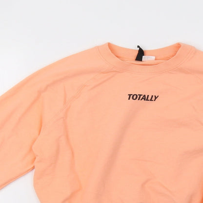 Preloved H&M Womens Orange   Pullover Sweatshirt Size XS - Detail