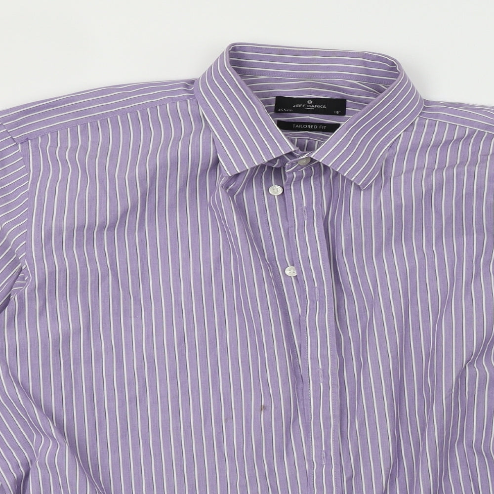 Debenhams Mens Purple Striped   Button-Up Size 18