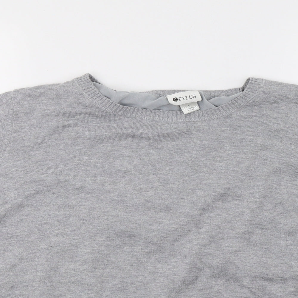 Stylus Womens Grey   Pullover Sweatshirt Size L