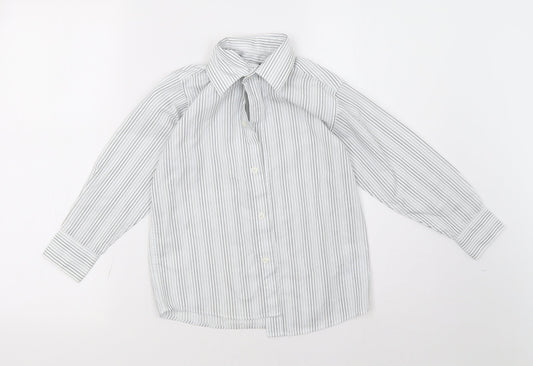 duck&dodge Boys White Striped  Basic Button-Up Size 6 Years
