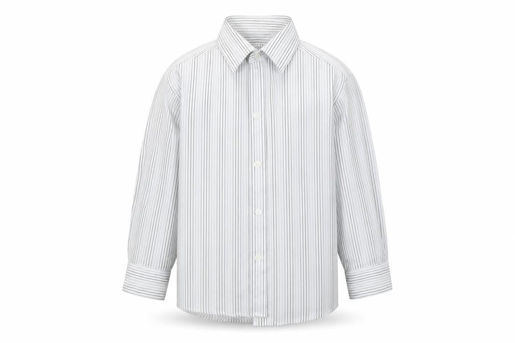 duck&dodge Boys White Striped  Basic Button-Up Size 6 Years