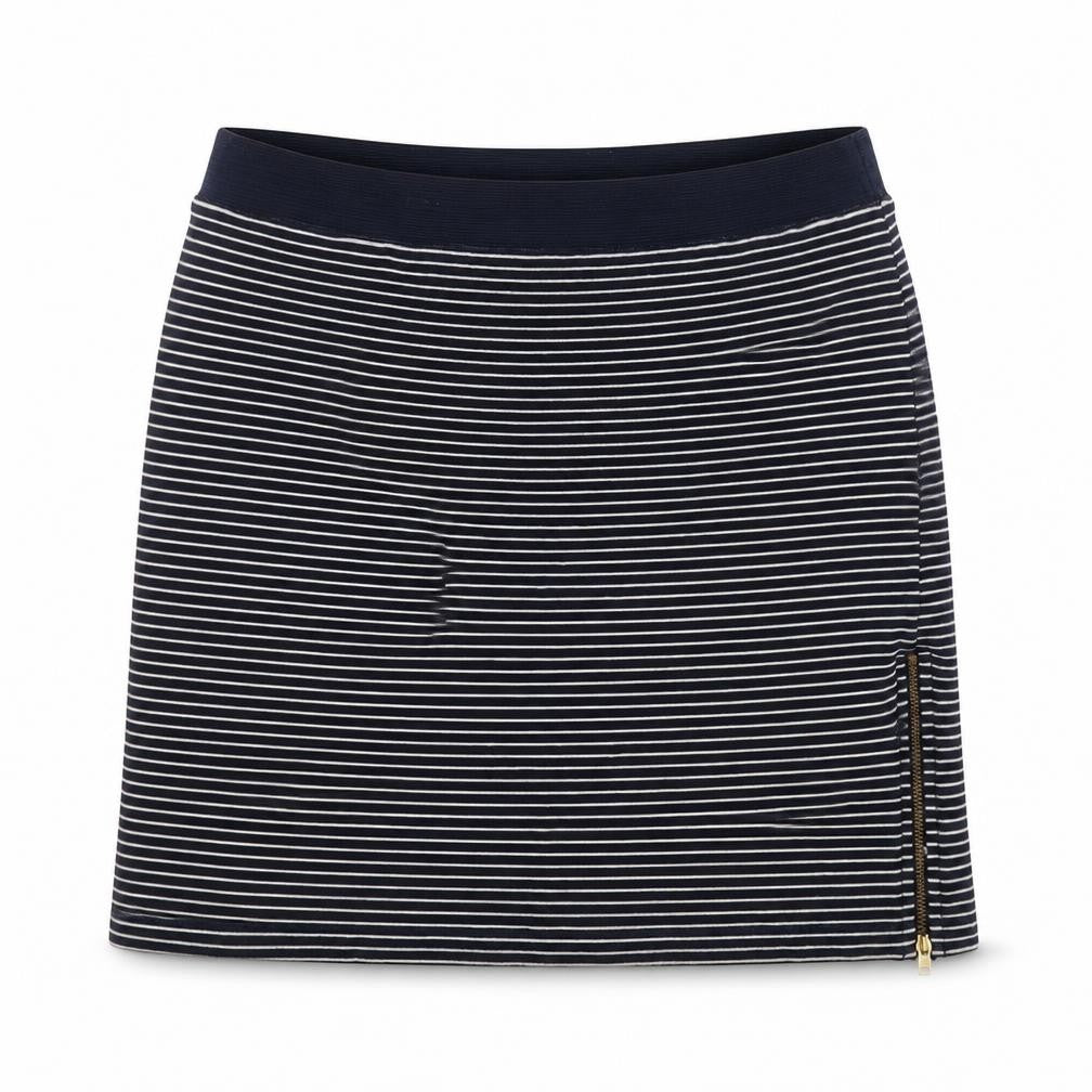 Warehouse Womens Blue Striped Rayon A-Line Skirt Size 14