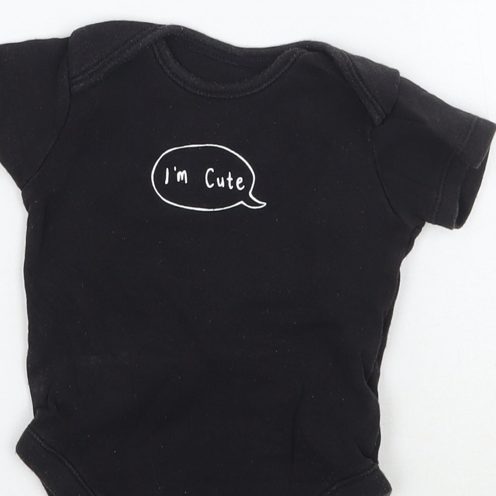 George Baby Black   Babygrow One-Piece Size 6-9 Months