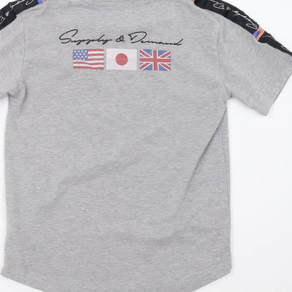 Supply & Demand Boys Grey   Basic Polo Size 10-11 Years