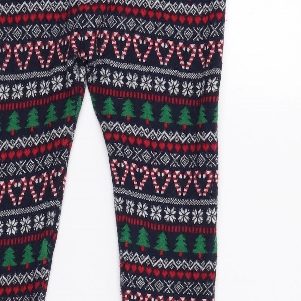 Primark Womens Blue Fair Isle  Harem Leggings Size 8 L27 in