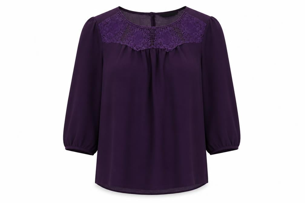 Dorothy P Womens Purple   Basic Blouse Size 14