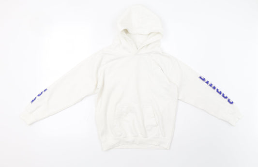 Just Hoods Girls White   Pullover Hoodie Size 10-11 Years