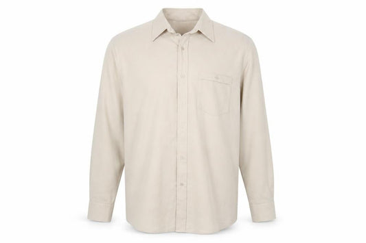 Avenue Mens Beige Striped   Button-Up Size L