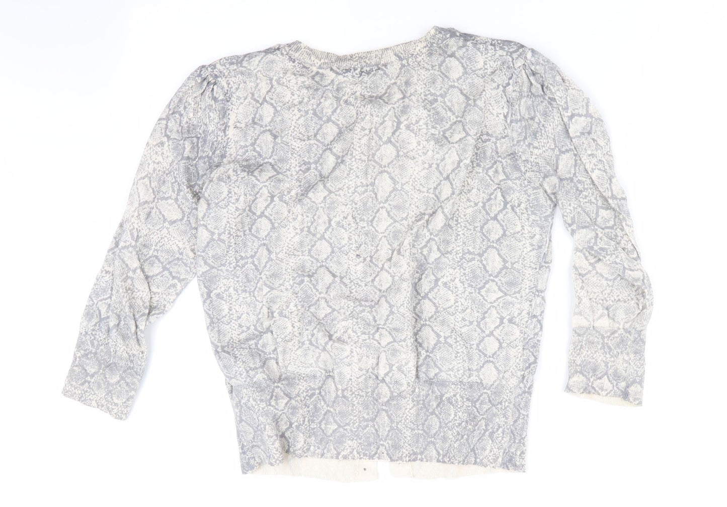 Dorothy Perkins Womens Grey Animal Print  Cardigan Jumper Size 14