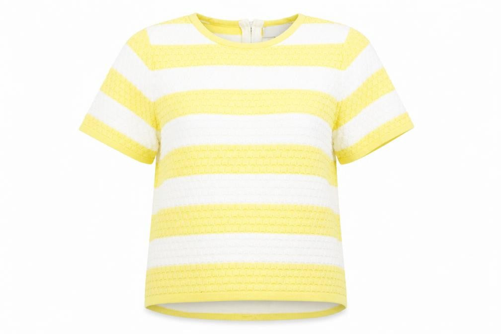NEXT Womens Yellow Striped  Pullover Jumper Size 10  - Back Zip