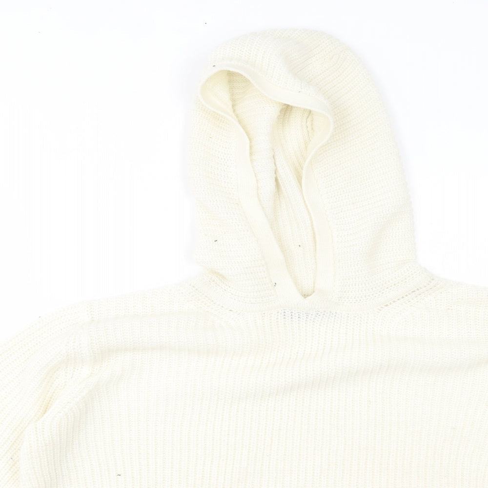 M&S Womens Ivory   Pullover Hoodie Size M