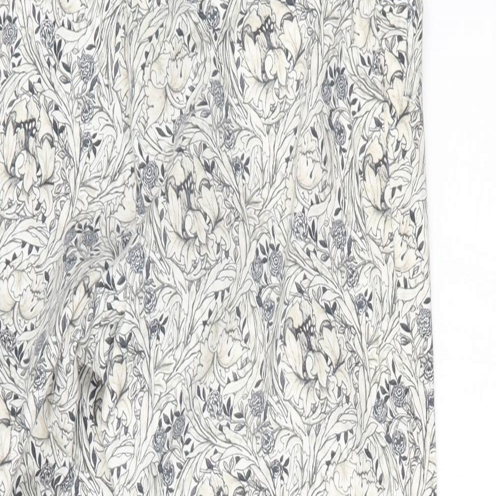 H&M Womens White Floral  Trousers  Size 31 in L25 in