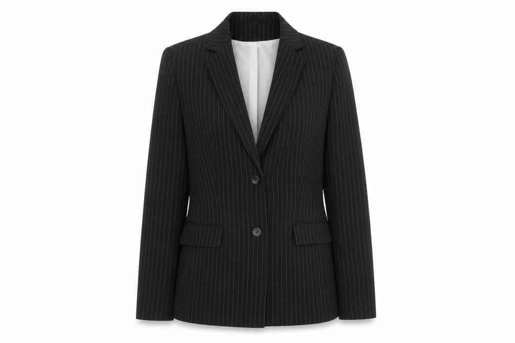 NLCollection Womens Black Striped  Jacket Blazer Size 10