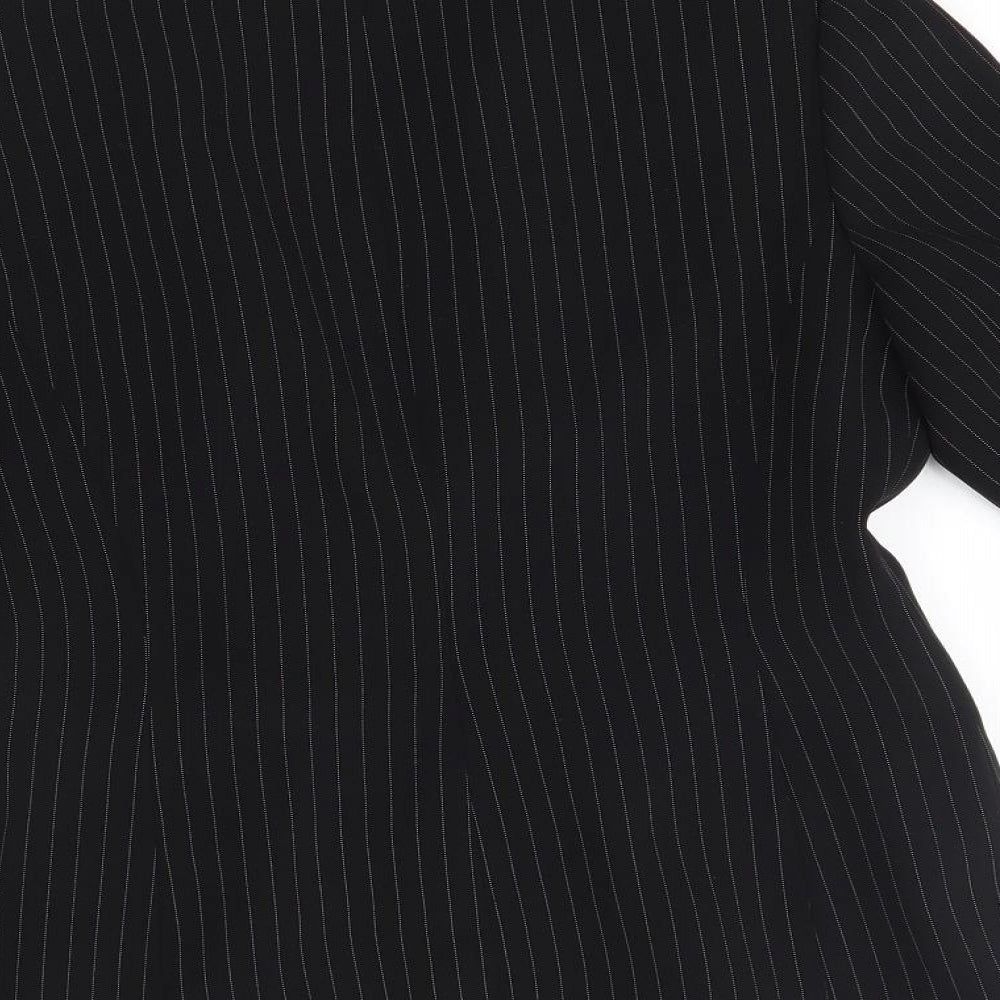 NLCollection Womens Black Striped  Jacket Blazer Size 10