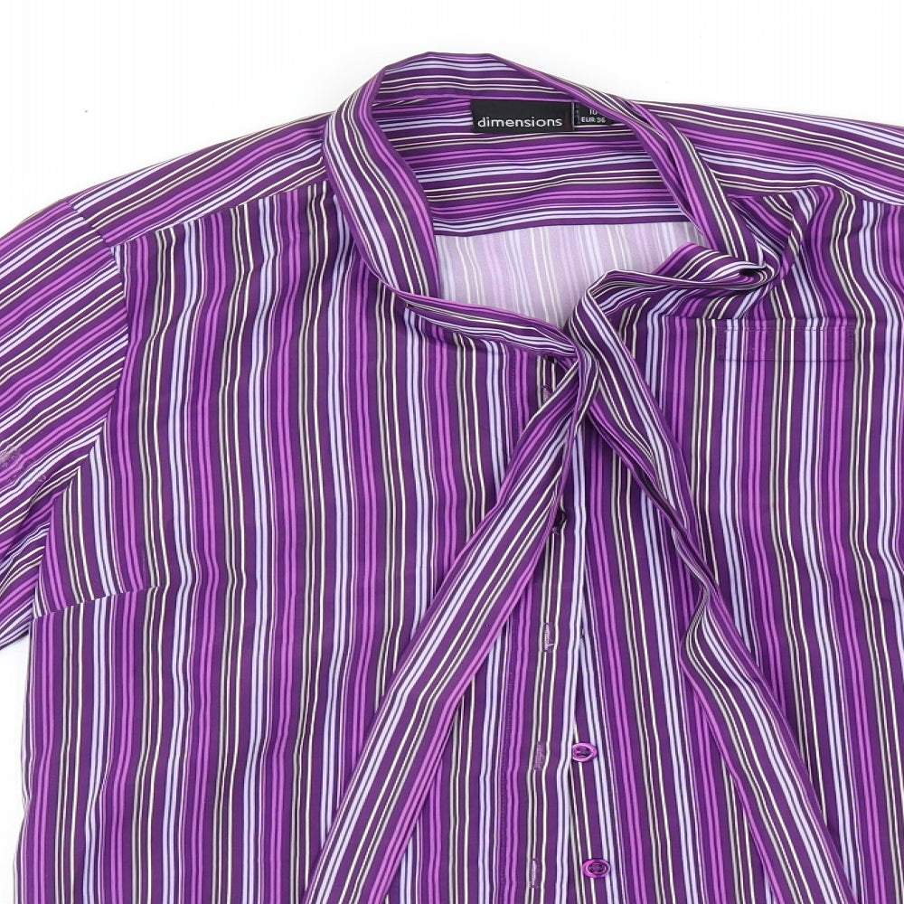 Dimensions Womens Multicoloured Striped  Basic Button-Up Size 10