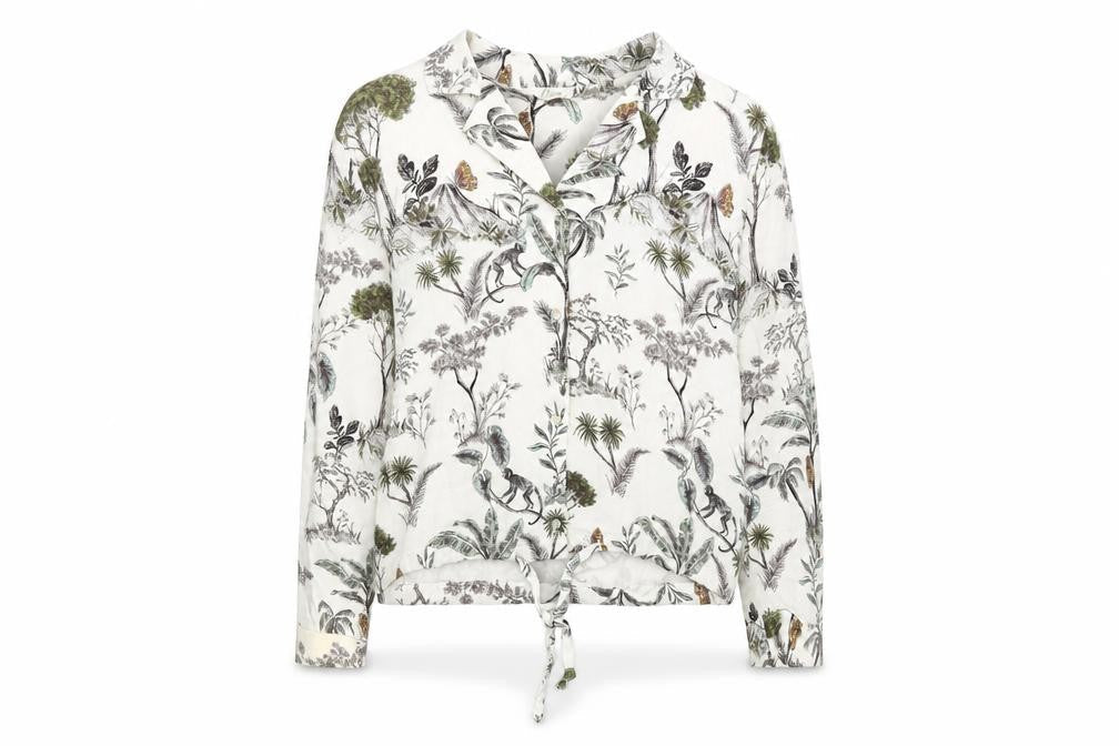 Etam Womens White Floral  Basic Button-Up Size XS
