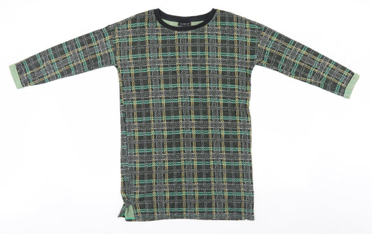 Topshop Womens Brown Plaid  Pullover Jumper Size 6