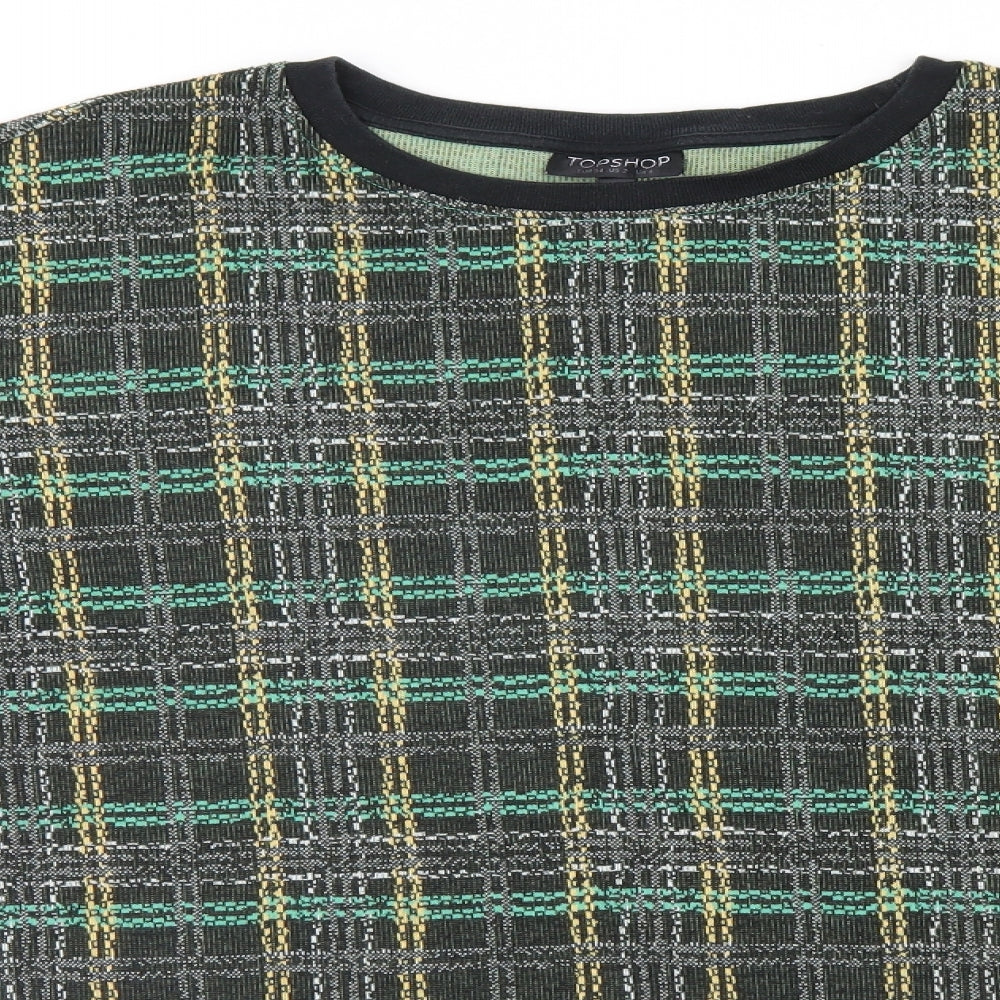 Topshop Womens Brown Plaid  Pullover Jumper Size 6