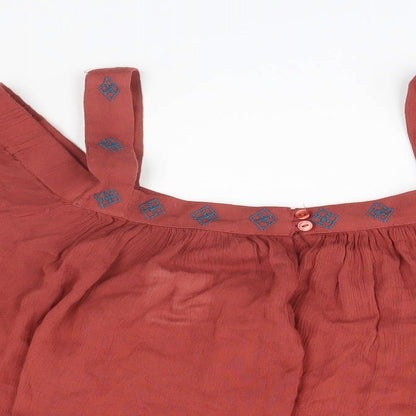 Preworn Womens Brown   Basic Blouse Size L