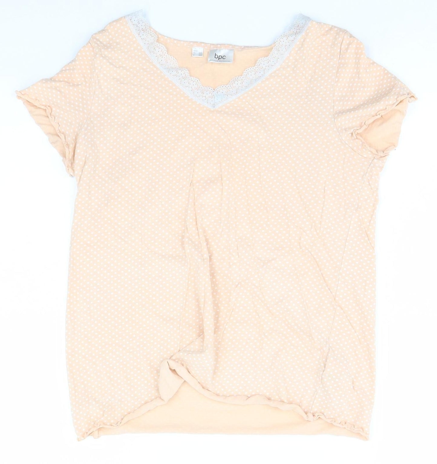BDC Womens Beige Polka Dot  Top Pyjama Top Size S