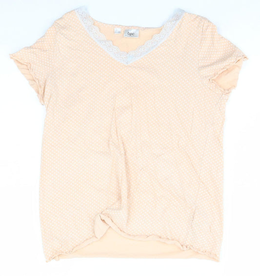 BDC Womens Beige Polka Dot  Top Pyjama Top Size S