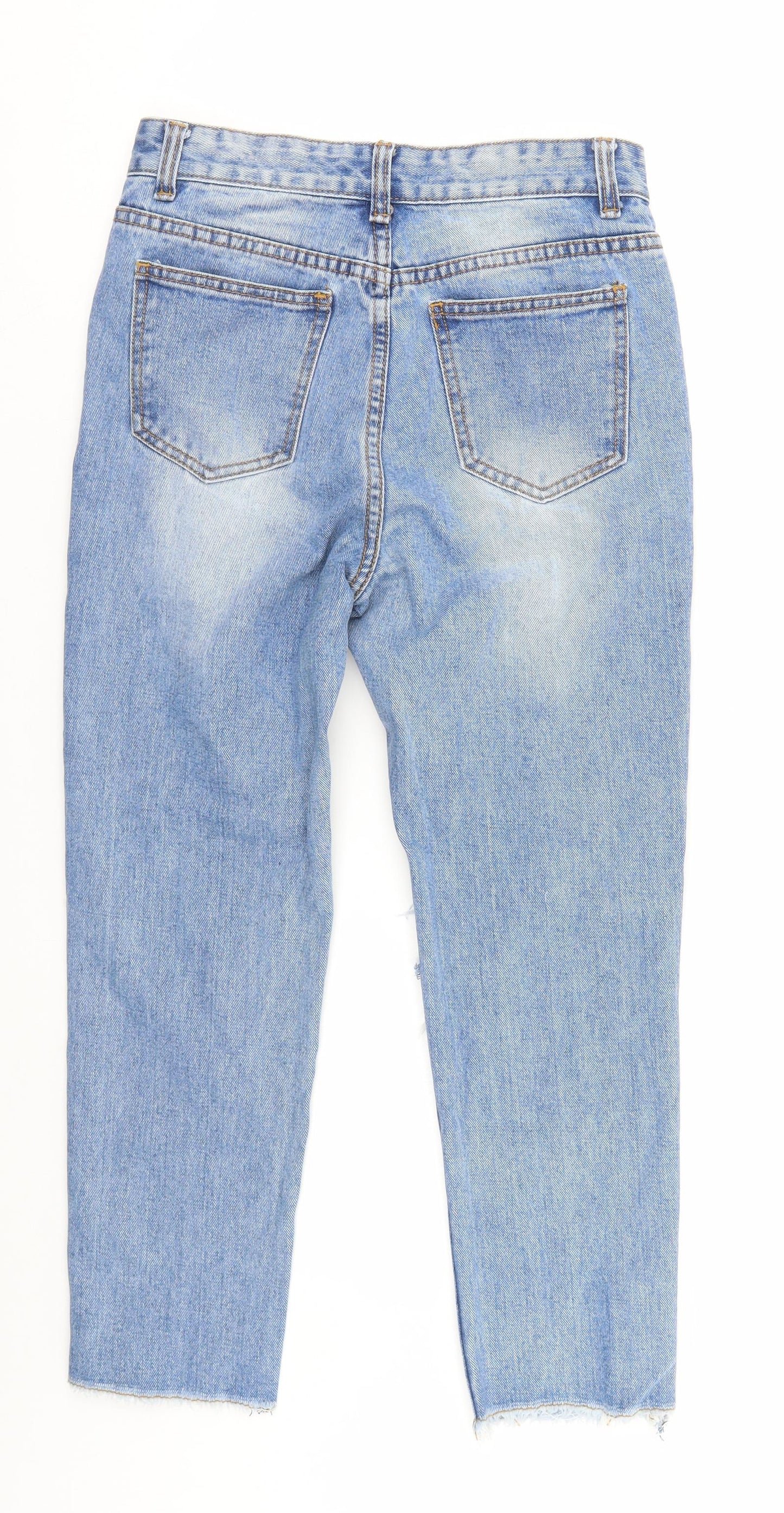 MOMOKROM Womens Blue   Straight Jeans Size 8 L24 in