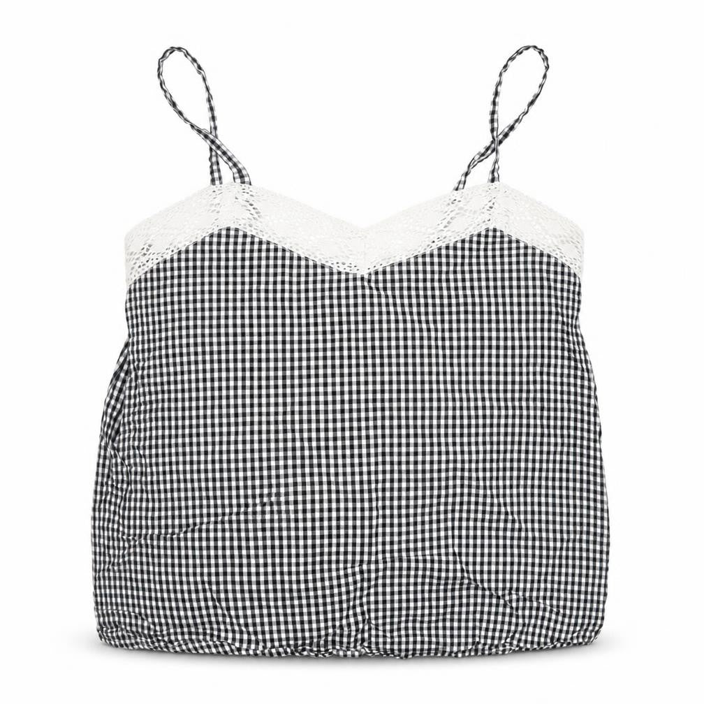 F&F Womens White Check  Basic Tank Size 8