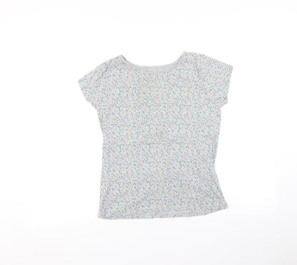 Preloved Papaya Womens Grey Polka Dot  Basic T-Shirt Size 14 - Front