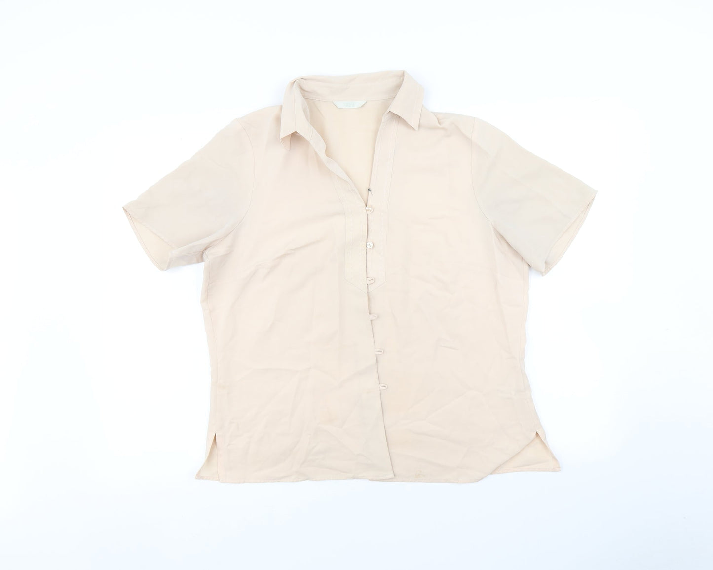 Marks and Spencer Womens Beige   Basic Button-Up Size 16