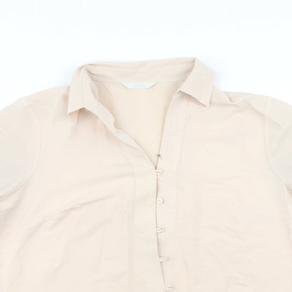 Preloved Marks and Spencer Womens Beige   Basic Button-Up Size 16 - Detail