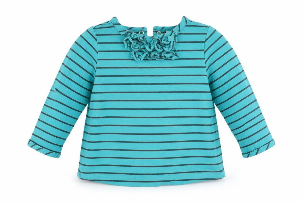Carters Baby Blue Striped  Basic T-Shirt Size 12 Months