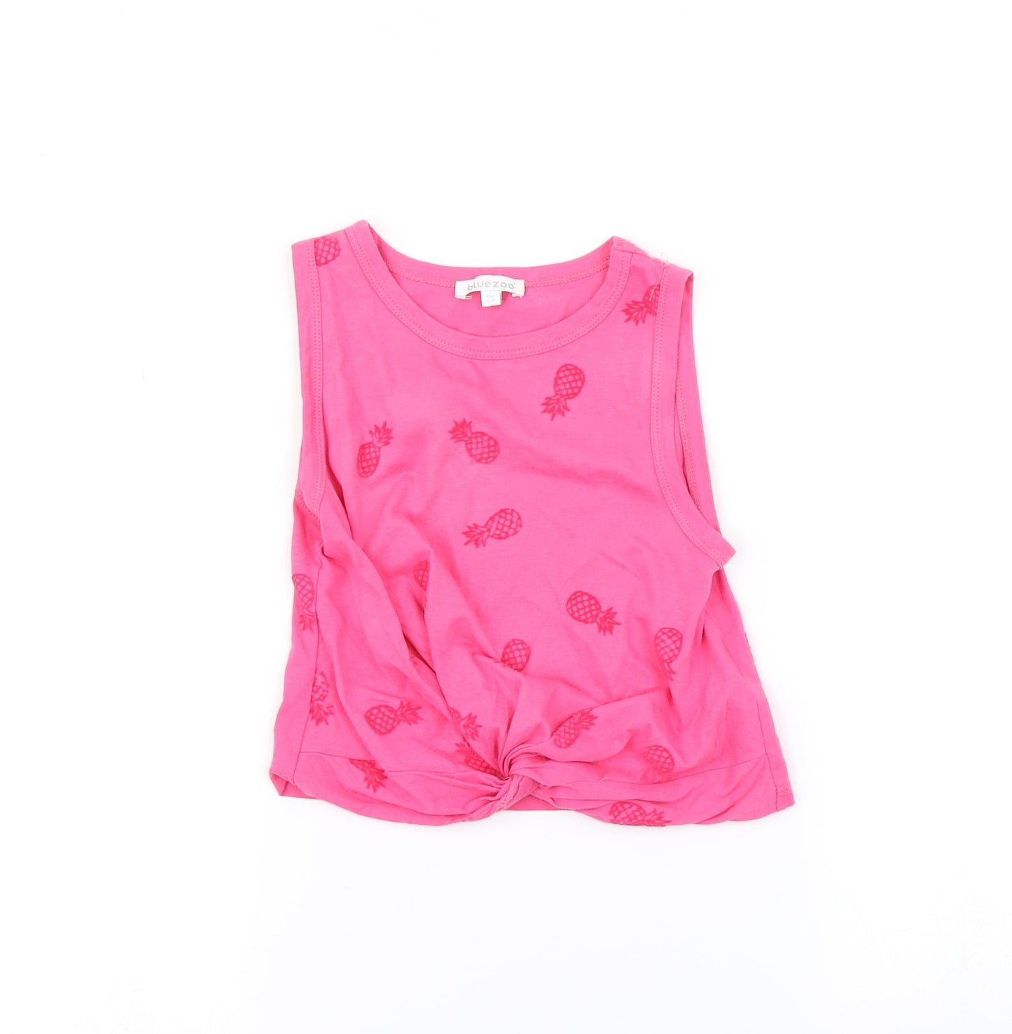 Bluezoo Girls Pink   Camisole T-Shirt Size 6-7 Years  - Pineapple print