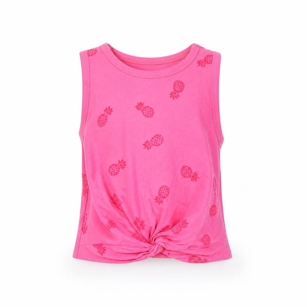 Bluezoo Girls Pink   Camisole T-Shirt Size 6-7 Years  - Pineapple print