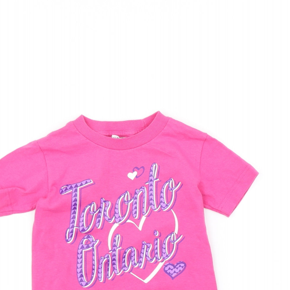 Alstyle Girls Pink   Basic T-Shirt Size XS