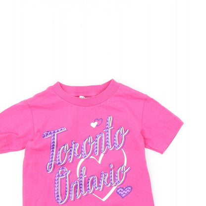 Alstyle Girls Pink   Basic T-Shirt Size XS