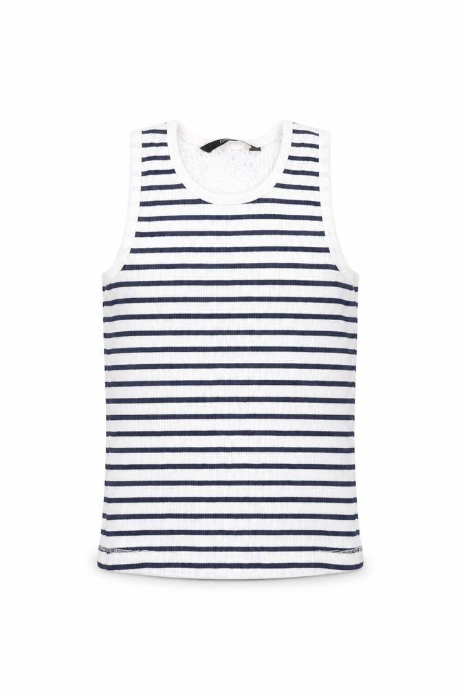 George Girls Blue Striped  Basic T-Shirt Size 6-7 Years