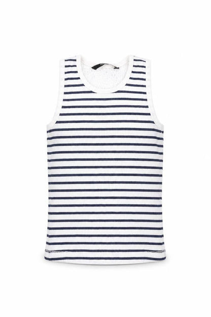 George Girls Blue Striped  Basic T-Shirt Size 6-7 Years