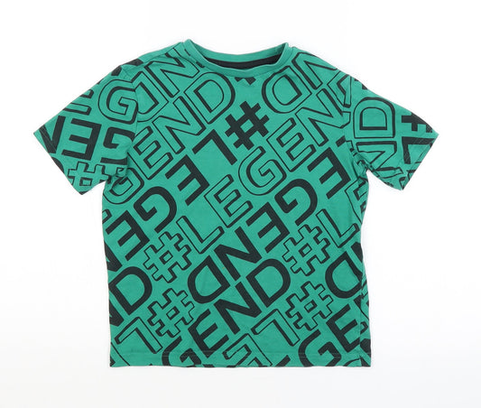 F&F Boys Green Geometric  Basic T-Shirt Size 5-6 Years