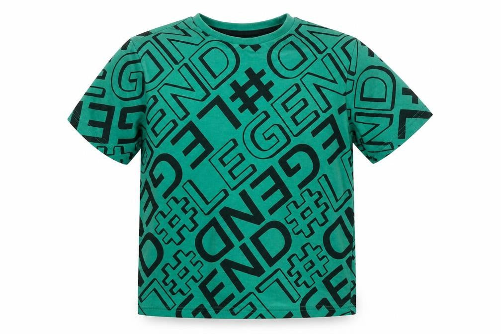 F&F Boys Green Geometric  Basic T-Shirt Size 5-6 Years