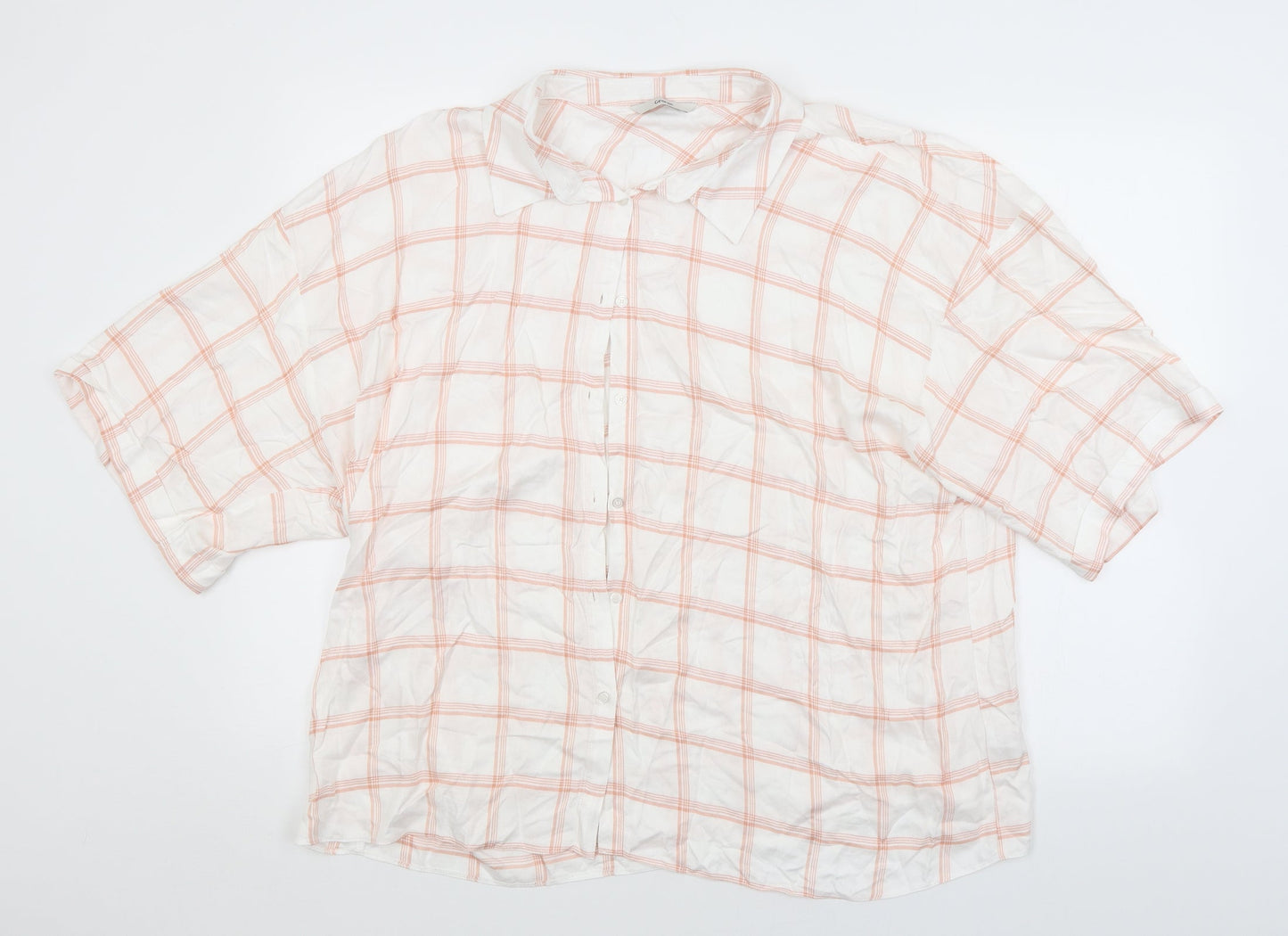 GOERGE Womens White Check  Basic Button-Up Size 22