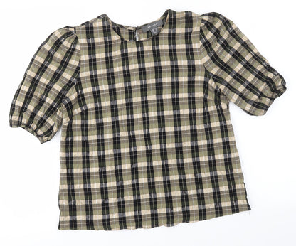 Primark Womens Brown Check  Basic Blouse Size 6
