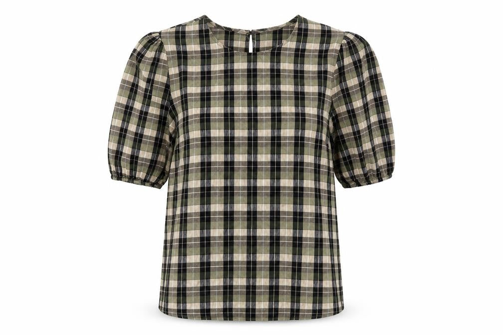 Primark Womens Brown Check  Basic Blouse Size 6
